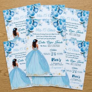 Tarjetas de invitación papel quinceañera