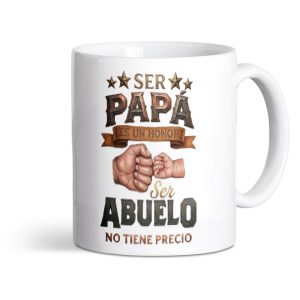 Taza de cerámica regalo para abuelo, Ser abuelo no tiene precio