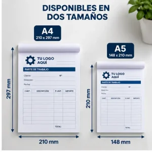 Talonario bloc autocopiativo personalizado con tu logo